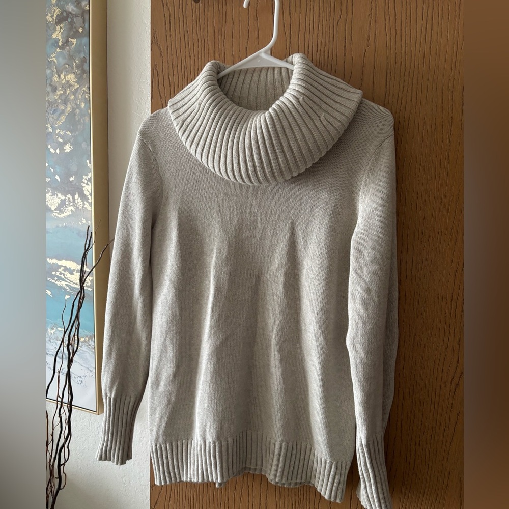 NWOT Nautica Oatmeal 100%Cotton Cowlneck Sweater, size M